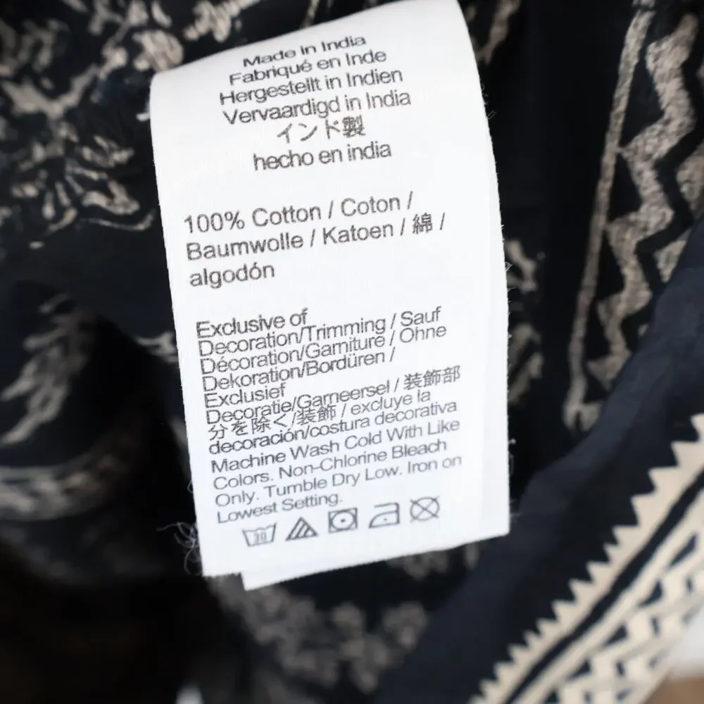 NWT J.Crew Square Neck Cotton Poplin Midi Dress Block Print Faded Black Size 0